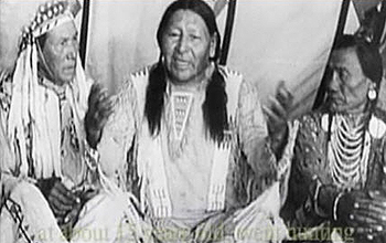 Still image of three Native Americans from archival footage