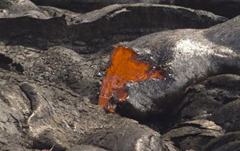 photo of cooling lava flow from volano