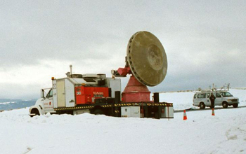 Photo of a Doppler-on-Wheels on snow.