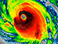 Hurricane with clearly defined eye in radar image