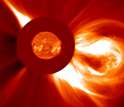 a large coronal mass ejection observed by the SOHO spacecraft.