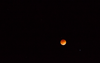 Lunar eclipse and stars in the sky