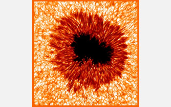 High-resolution image of a sunspot taken at the Sacramento Peak Observatory, New Mexico.