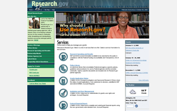 Screen shot of Research.gov.