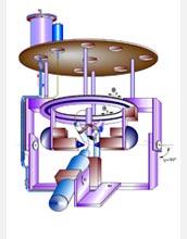 Illustration of the inside of the vacum chamber showing the spectrometer.