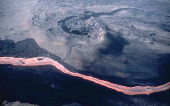 Aerial view of Mauna Loa volcano