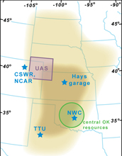 Areas where this year's VORTEX2 scientists will be following tornadoes.