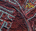 False color infrared image of a section of the upper Gwynns Falls watershed in Maryland.