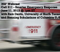 Webcast opening slide showing an ambulance in transit