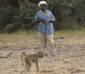 Photo of a team of field assistants observing baboons in Amboseli National Park.