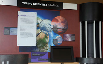 Photo of the young scientists' station at the visitor center.