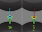 cell expressing the Delta1 ligand (left) and a cell expressing the Delta4 ligand (right)