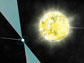 artist impression of a white dwarf star in orbit