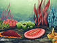 artist's conception of a scene from the Garden of the Ediacaran