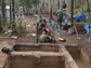 trench connecting both areas of the site