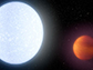 the giant gassy planet KELT-9b (right)