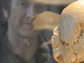 Michael Hammer with an ancient hominid fossil