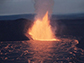 a fountain of lava erupts from Hawaii's Kilauea Iki crater
