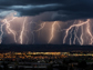 lightning over a city