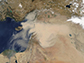 Middle East dust storm as shown by satellite