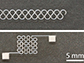 two printed silver nanowire patterns, horseshoe and Peano curve