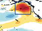 early stages of North Pacific warm blob