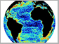 the bulk of dissipation (shown in red) happens in relatively sparse locales around the globe