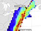 rainfall accumulation (in millimeters) for Hurricane Irene