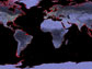 map showing a sea level rise of six meters