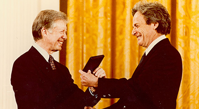 President Jimmy Carter with medalist Richard Feynman