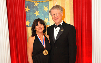 Jacqueline Barton with her husband, Peter Dervan