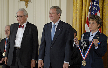 President George W. Bush with Charles P. Slichter