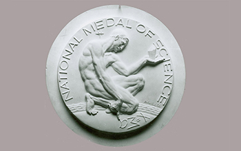 plaster cast of the front of the National Medal of Science