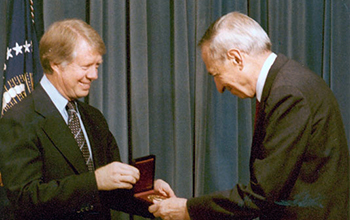 George Uhlenbeck and President Jimmy Carter