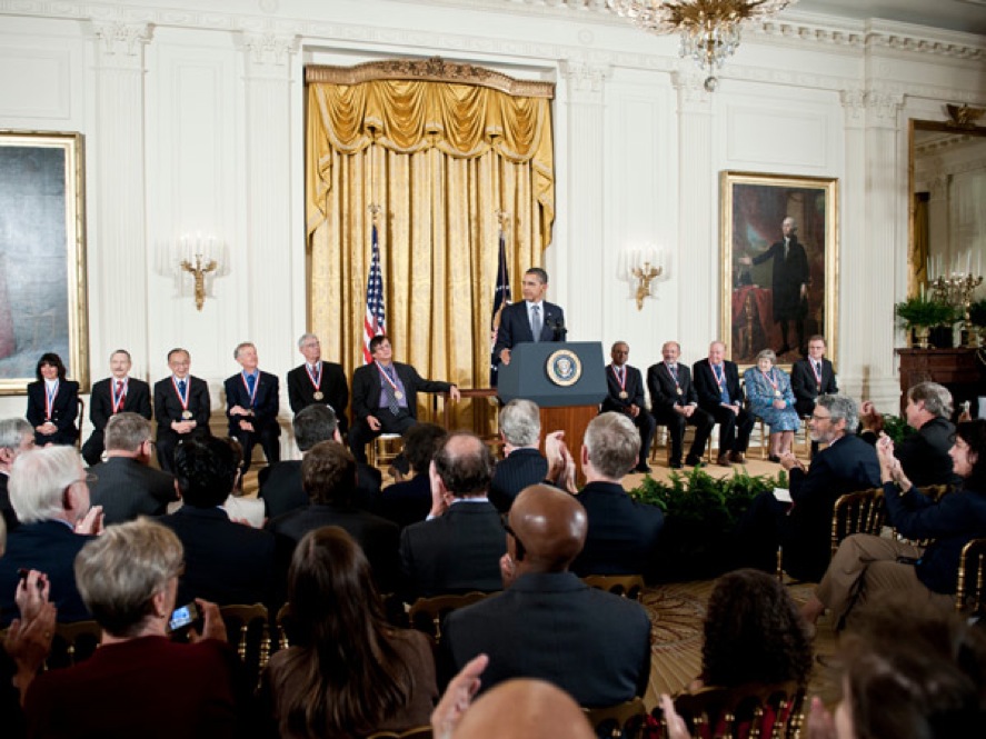 President Barack Obama speaks during the 2010 National Medal of Science ceremony