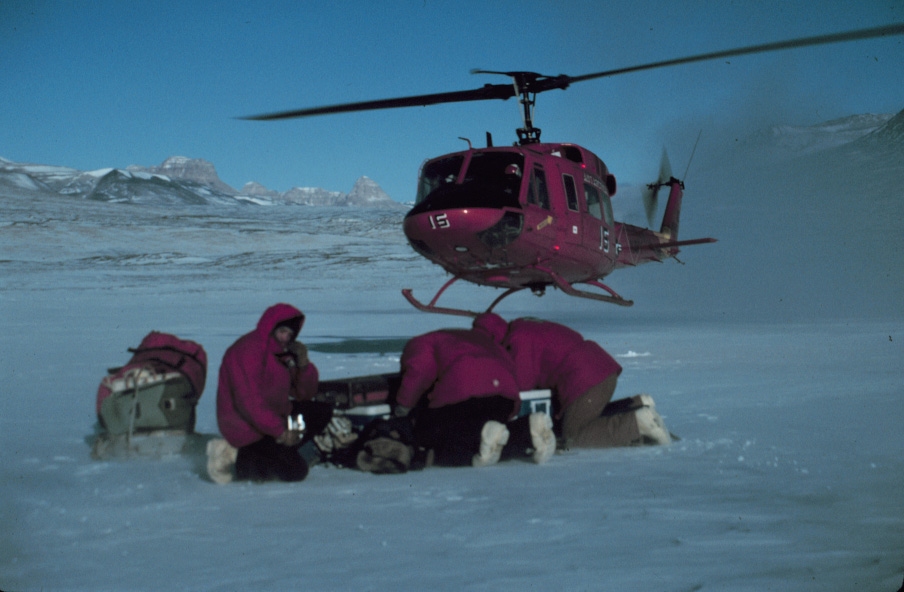 Helicopter support for the researchers