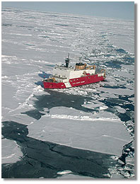 The USCGC Healy in Arctic ice