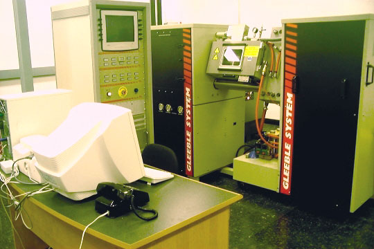 The latest model Gleeble 3500 recently installed in the Thermal Processing Laboratory.